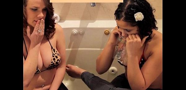  Bikini Girls Gagging Vomit Puke Puking and Vomiting